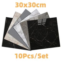 10Pcs Floor Stickers 3030cm PVC Imitation Mosaic Wood Marble Brick Tile Selfadhesive Wall Waterproof Tiles 240514