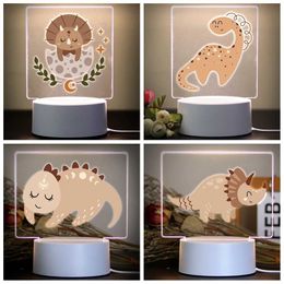 Lamps Shades Dinosaur 3D Night Light Kids Toy Birthday Christmas Gifts For Kids Toys 3D Led Night Lamp Usb Colour Changeable Table Lamp Y240520W476