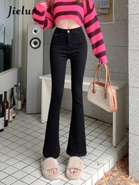 Women's Jeans Black Flare For Female Autumn Korean Fashion High Waist Slim Lady Trousers Street Women S-XL