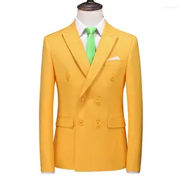 Men's Suits Plus Size M-6XL Men Slim Fit Double Breasted Blazer Formal Casual Suit Jacket Costume Homme Party Prom Social Blazers