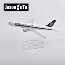 Aircraft Modle JASON TUTU 16cm Singapore Airlines Boeing 777 aircraft model aircraft die cast metal 1400 scale aircraft direct transport s24