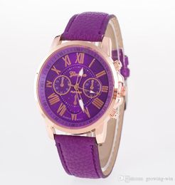 s Unisex Geneva Leather PU Quartz Watches Men Women fashion casual Roma Men Watch Casual dress rose gold wrist watches YD0028535582