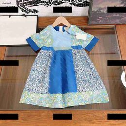 Top kids designer clothes girls dress high quality Kids Skirt Baby Summer dress New product Fashionable splicing design dress