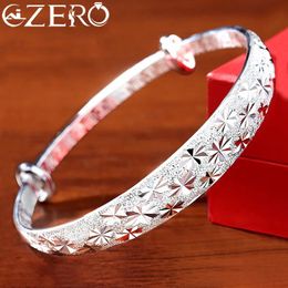 999 Sterling Silver Original romantic Gypsophila star Bangles for women bracelets fashion party wedding accessories jewelry 240513