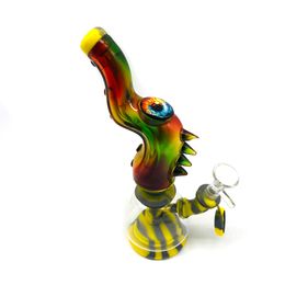 Mini Silicone Beaker Bong Dab Rigs Water Pipe Bong Oil Rig with Silicone Downstem & 14mm Glass Bowl long nose monster Proboscis