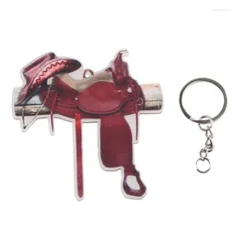 Keychains M2EA Western Horse Saddle Keychain Car Interior Decor For Key Personalized Gift Lover Acrylic Keyc