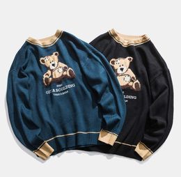 Teddy Bear Pattern Knitted Sweater Lover Winter Vintage Casual Cute Bear Sweaters Women Harajuku Oversize Teddy Sweaters8961263