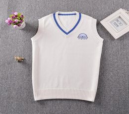 Seal Embroidery Japanese School Uniform Sweater Vest Sleeveless Vneck Cute Cosplay Sweater For Girls1215862