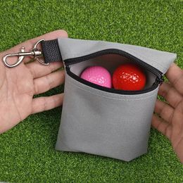 Golf Ball Bag with Lobster Buckle Portable Tee Holder Zipper Waist Pouch for Holding 7 Standard Balls 240515