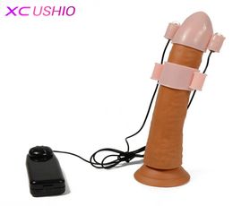 Male Masturbator Glans Penis Stimulation Penis Dildo Massager Vibrator Sex Toys for Men Dual Motors Penis Sleeves 07017185109