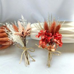 Decorative Flowers Natural Dried Fingertip Flower Bunquets Real Tail Grasses Souvenir Gift Floral Wedding Table Party Home Boho Style