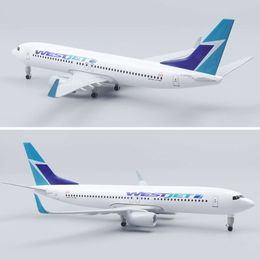 Aircraft Model 20cm 1:400 Canada Westjet B737 Metal Replica Alloy Material With Landing Gear Wheels Ornament Toy Boy Gift