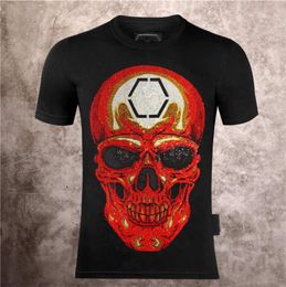 Men Hip Hop Streetwear T Shirt Skull Diamond Washed Tshirt 2021 Cotton Tops Tees Black8823868