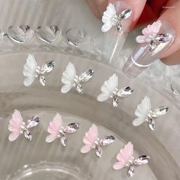 Nail Art Kits 5Pcs Shine Zircon 3D Charms Jewellery Butterfly Shaped Crystal Alloy Rhinestone Decoration