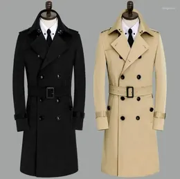 Men's Trench Coats Spring Autumn 2024 Designer Mens Man Medium And Long Coat Men Clothes Slim Fit Overcoat Sleeve Korean