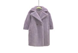 MONMOIRA Pink Long Teddy Coat Women Winter Warm Women Faux Fur Coat Ladies 8 Colors Teddy Jacket Ladies Outdoor Overcoat7000112