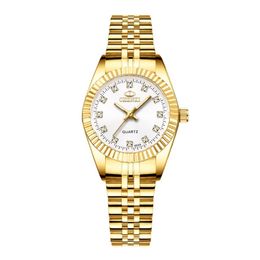 Luxury Women Watches Ladies Fashion Quartz Watch For Women Golden Stainless Steel Wristwatches Casual Female Clock xfcs 268z