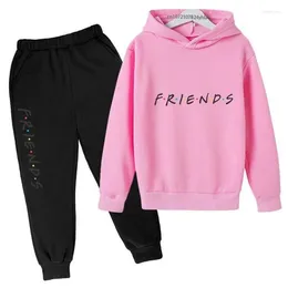 Clothing Sets FRIENDS Children's Hoodie Coat Pants Set Boys Girls Sweatshirt Toddler Print Kids 3-12 Years Casual Spring Autumn