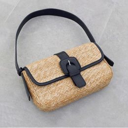 Shoulder Bags Straw Women Designer Rattan Handbags Luxury Fashion Wicker Woven Handmade Messenger Bag Summer Beach Small Purses