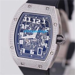 Mechanical Automatic Watch RM Luxury Watches Mills Rm6701 Mens Watch 18k White Gold with Diamond Date Display Automatic Mechanical Swiss Luxury Timepie OH6K