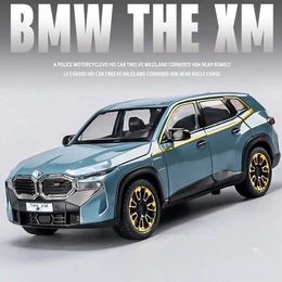 Diecast Model Cars Simulation 1/24 BMW THE XM Alloy Car Model Sound Light Pullback Collective Voiture Miniature Kids Boys Car Toy Birthday Gift Y240520QAQX