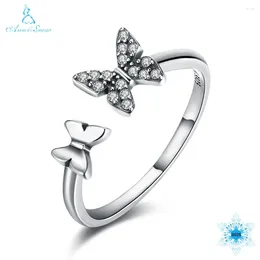 Cluster Rings Ann&Snow 925 Sterling Silver Dazzling CZ Butterfly Open Finger Ring For Women Fine Jewellery Gift