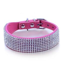 Cute Cat Collar Luxuty Crystal Diamond Grooming Pet Collar for Kitten Cat Small Dog Adjustable Puppy Collar Black Red Rose Blue5112515