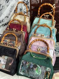 School Bags Chinese Ethnic Style Embroidery Hanfu Handbag Transparent Itabag Fashion Classics Literary Youth Women Shoulder Crossbody Bag