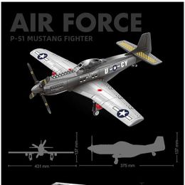 Aircraft Modle 6 Famous Fighter Display Planes Fighter Model Buildings Small Building Blocks Splicing Puzzle Toys Childrens Gifts s2452089