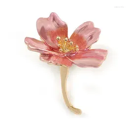 Brooches Literary Pink Flowers Brooch Collar Pins Men Women Suit Fashion Simple Shawl Buckle Accessories