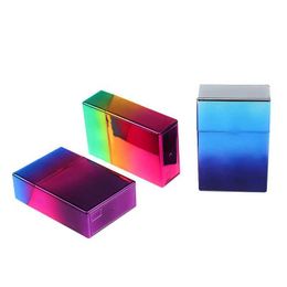 Lighters Punk Flash Cigar Box Gradient Color Smoke Cover Shiny ABS Portable Mens and Womens Cigar Box Lighter Cigar Accessories S24513