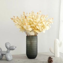 Decorative Flowers Artificial Plants Fake Eucalyptus Money Leaf Green Silk Decor Home