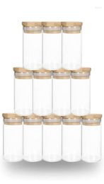 Storage Bottles Glass Spice Jars Containers Airtight Bamboo Cover Food Canister Sets For Kitchen Counter Jar Lids Flour Pantry Can9449271