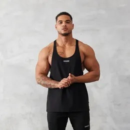Men's Tank Tops Vest Fashion Men Clothing Gym Sports Fitness Quick Dry Breathable Elastic Cotton Top Running Basketball Training