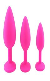 DOMI 3pcs Anal Plug Silicone Small Middle Big Anal Toy Crystal Jewellery Butt Plug Unisex Adult Game Sex Toys S9247167075