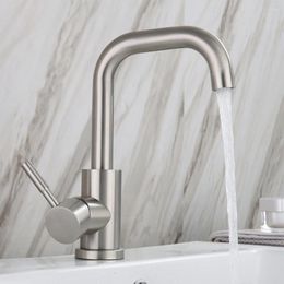 Kitchen Faucets Faucet Rotatable Sink Bathroom Basin Stainless Steel Single Handle Deck Mounted And Cold Water Taps