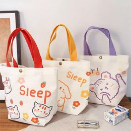 Evening Bags Women Cartoon Mini Handbag Fashion Korean Style Small Shopping Bag For Girl Fresh Reusable Canvas Storage Tote