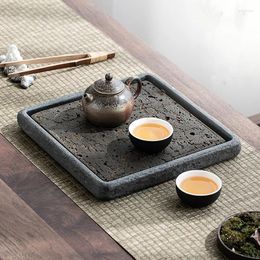 Tea Trays Household Simple Table Japanese Small Board Ujin Stone Retro Tray Square Set Exquisite Pot Bearing