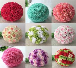 Rose balls 1540cm Wedding Silk Pomander Kissing Ball decorate flower artificial flower for wedding garden market decoration9281154