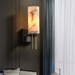 Wall Lamp Modern Chinese Style All Copper Bedroom Staircase Marble Simple Living Room Hall Creative Design Bedside