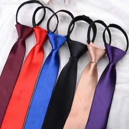Neck Ties Men Tie Suits Zipper Lazy Skinny 5cm Neck For Wedding Casual Neckties Solid Colour Ties Jacquard Cravat