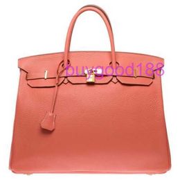 Aa Biridkkin Delicate Luxury Womens Social Designer Totes Bag Shoulder Bag Stunning 40cm Handbag in Rose Tea Togo Leather Fashionable Commuting Handbag