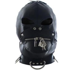 Adult Toys Sexy Bondage Zipper Gimp Head Mask Restraint Hood Faux Leather Harness Fetish R1729122790