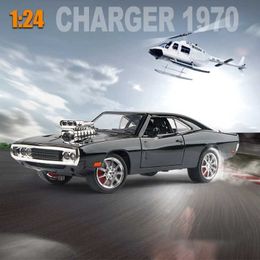 Diecast Model Cars 1 24 Dodge Charger 1970 American Super Muscle Car Sound Light Vehicle Alloy Diecast Model Toy Birthday Gifts for Kids Children Y240520EFP6