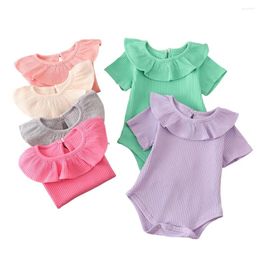 Clothing Sets Born Infant Baby Girl Rompers 0-2Y 2024 Summer Candy Ruffles Jumpsuit Boy Clothes Outfits