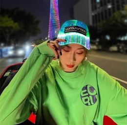 Luminous LED Baseball Cap Glow Hat Unisex DJ Light Up Carnival Fiber Optic Hip Hop Hats Women Christmas Halloween Party 2205112084735