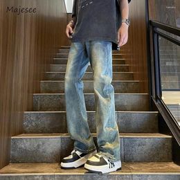 Men's Jeans Men Fashion Vintage Spring Straight Trousers Shinny Daily Handsome Charming Full Length Chic Simple European Style Cosy