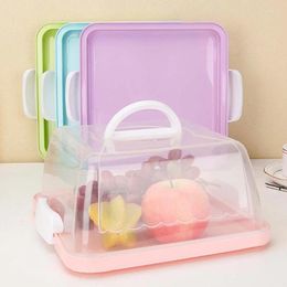 Gift Wrap Portable Plastic Square Cake Box Cupcake Dessert Container Case Handheld Carrier