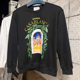 Mens Hoodies Sweatshirts Real Pos Casablanca Sweatshirt Star Castle Letter Print Round Neck Pullover 3XL Men Women Casa 80a