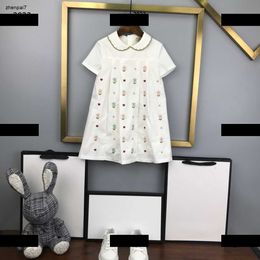 Top girls dress baby lapel skirt Embroidered flower decoration girl Dress high quality Summer Short sleeve skirt #Multiple product